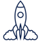 Experlogix Icons-Rocket Ship-Indigo Experlogix Icons-Rocket Ship-Indigo